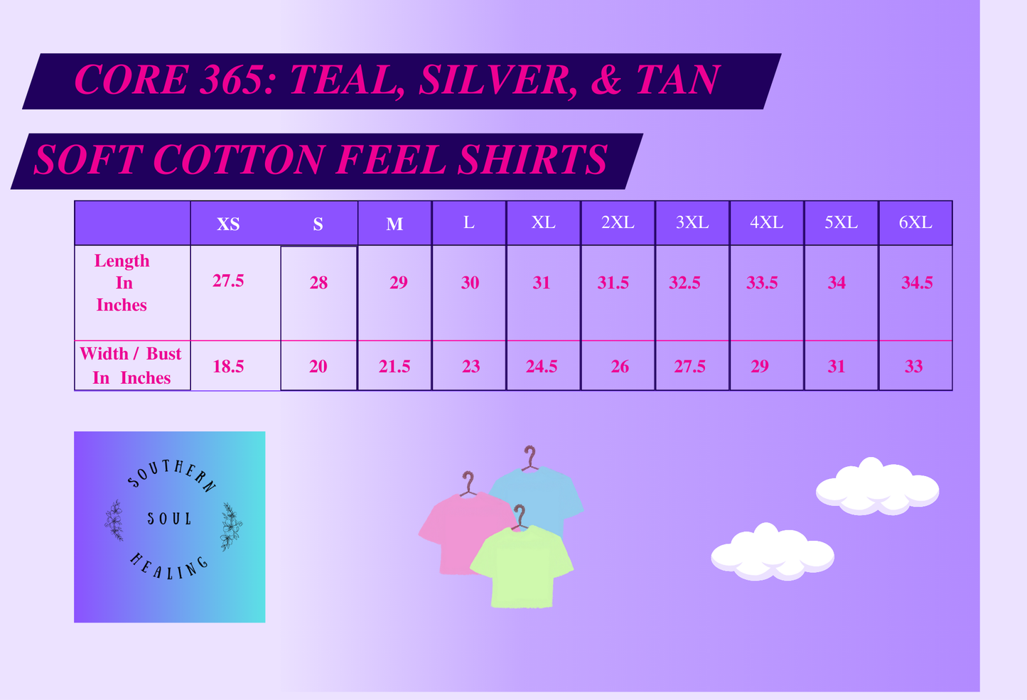 T shirt size guide