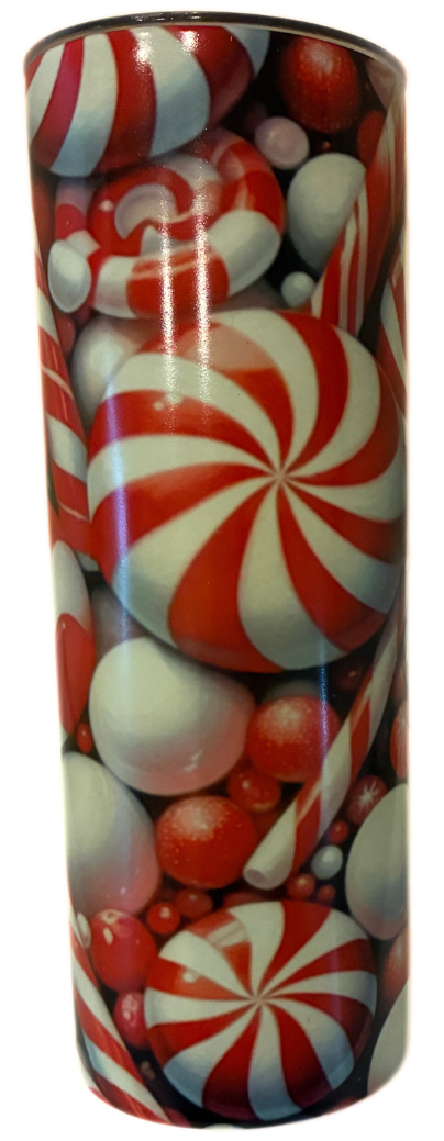 Christmas 3D Candy Cane Stainless Steel Tumbler – Travel Cup