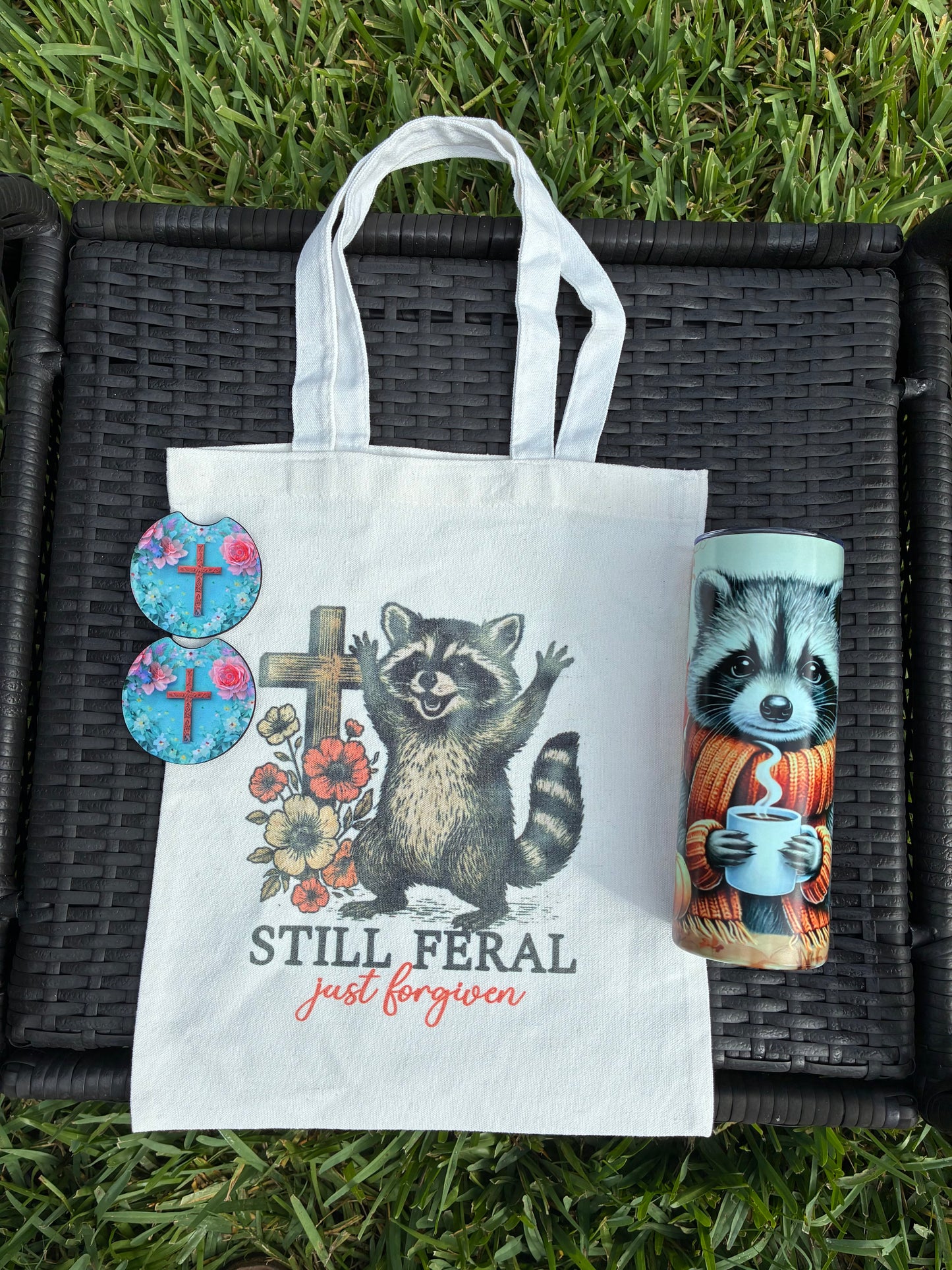 Themed Tote Bag-Car Coaster-Tumbler Bundle