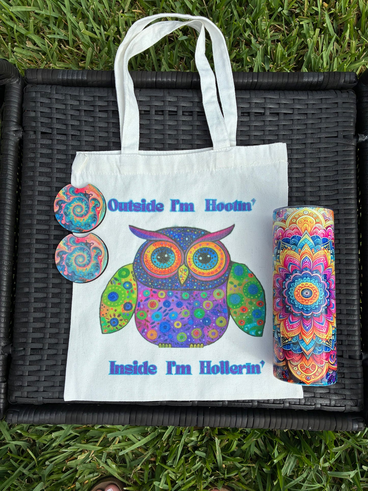 Themed Tote Bag-Car Coaster-Tumbler Bundle