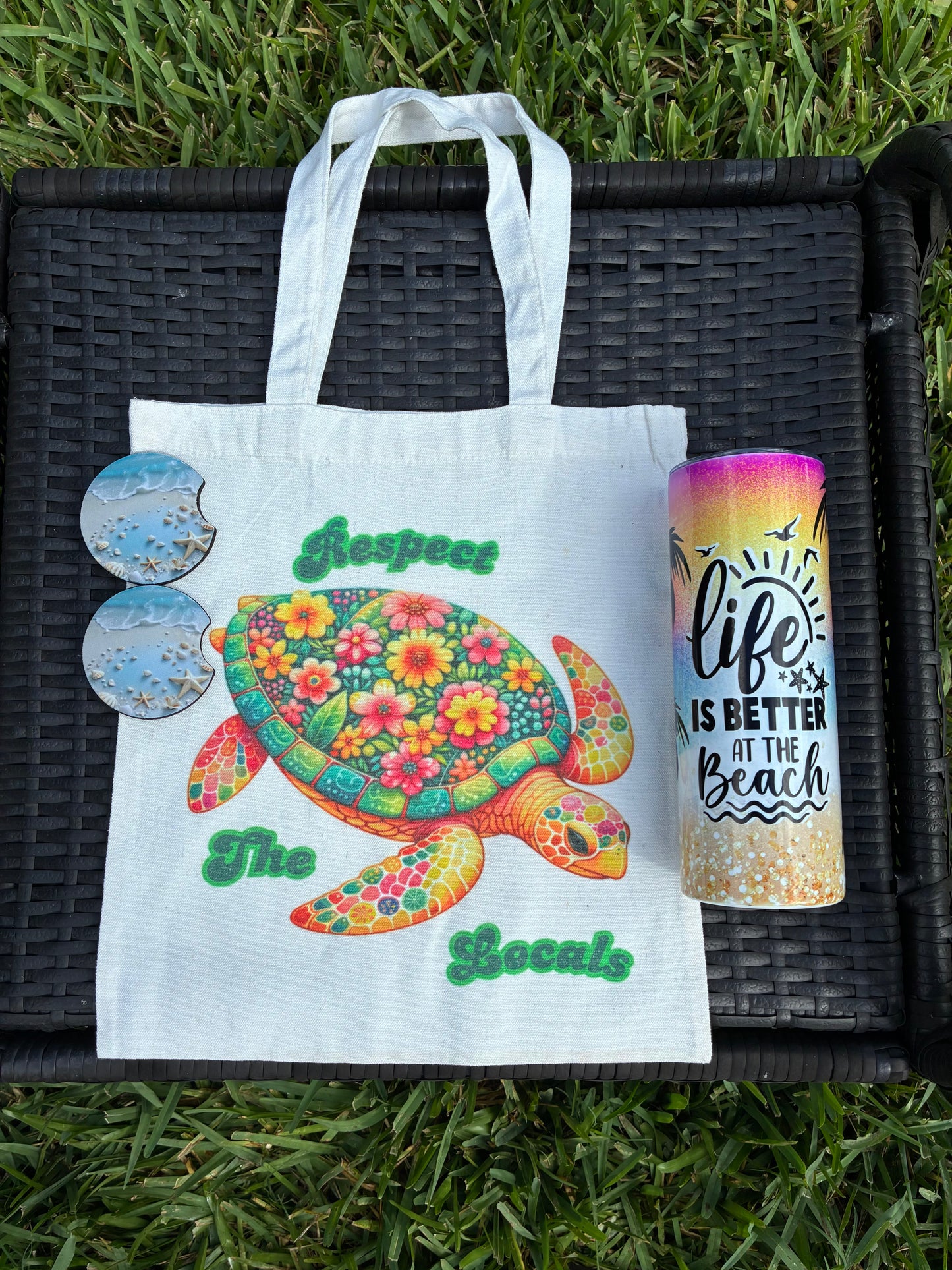 Themed Tote Bag-Car Coaster-Tumbler Bundle