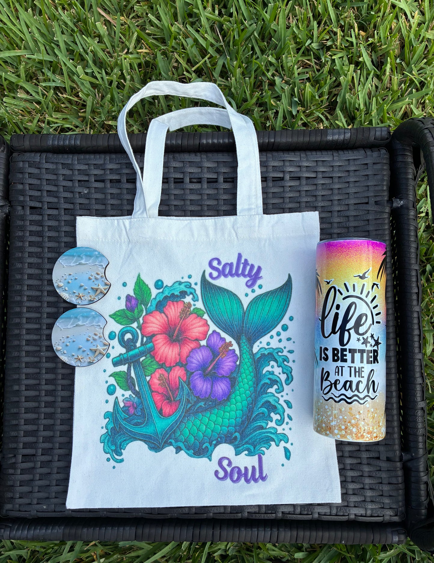 Themed Tote Bag-Car Coaster-Tumbler Bundle