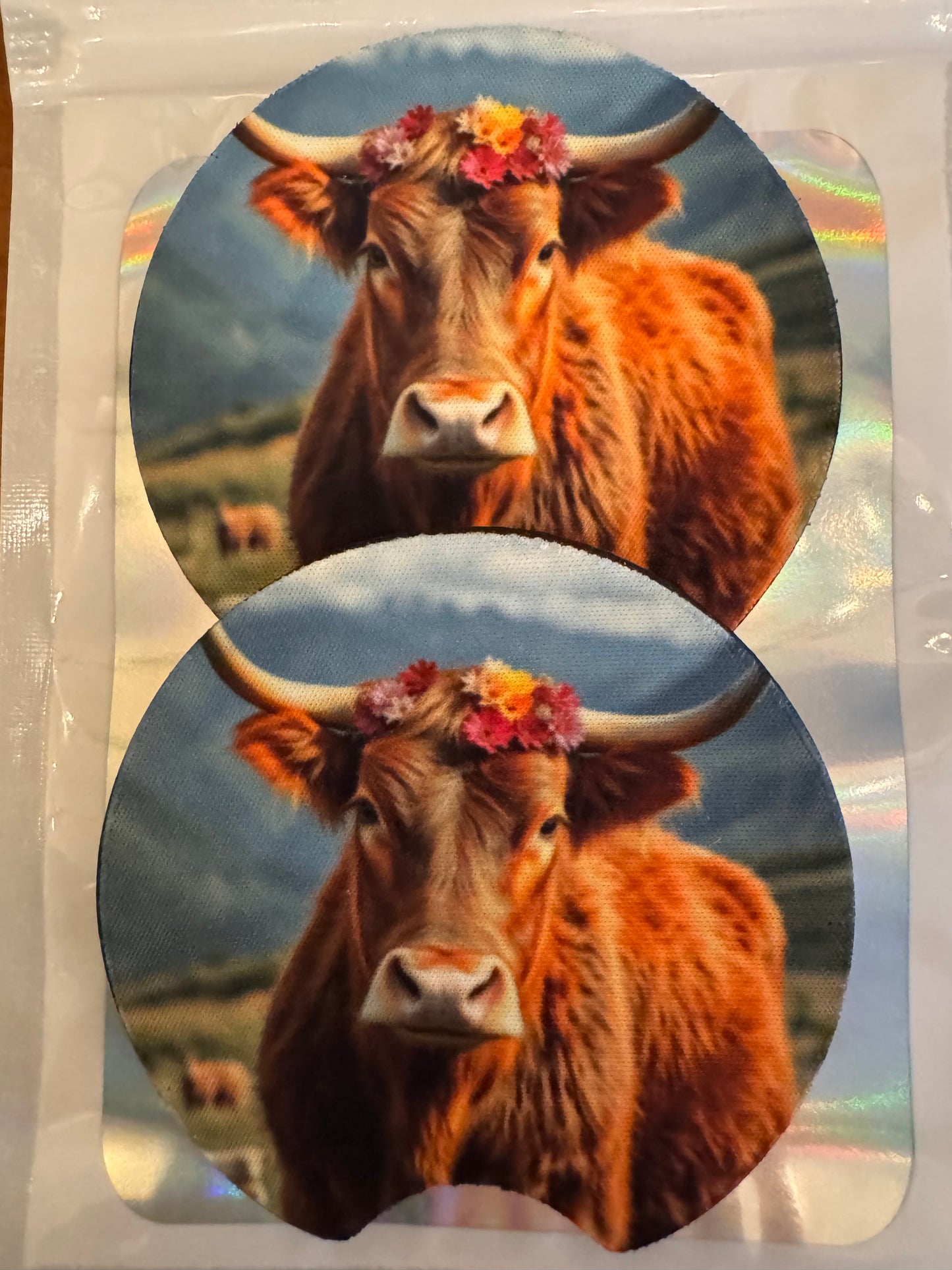 Flower Cow Car and Truck Coasters