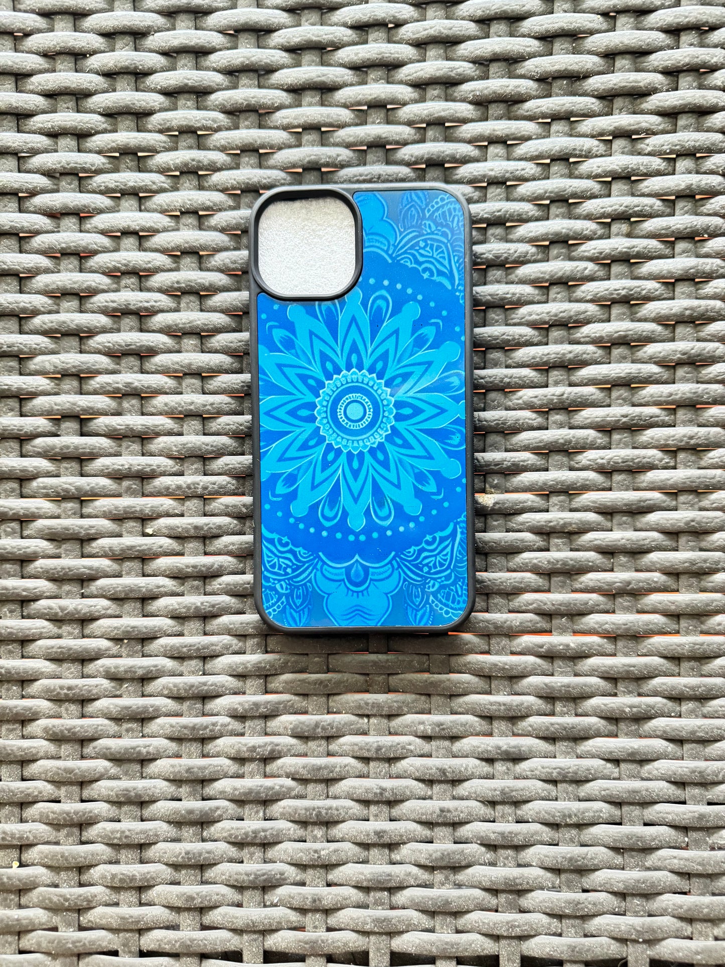 Trendy Blue Mandala  iPhone Case 13, 14, 15, 16E Compatible