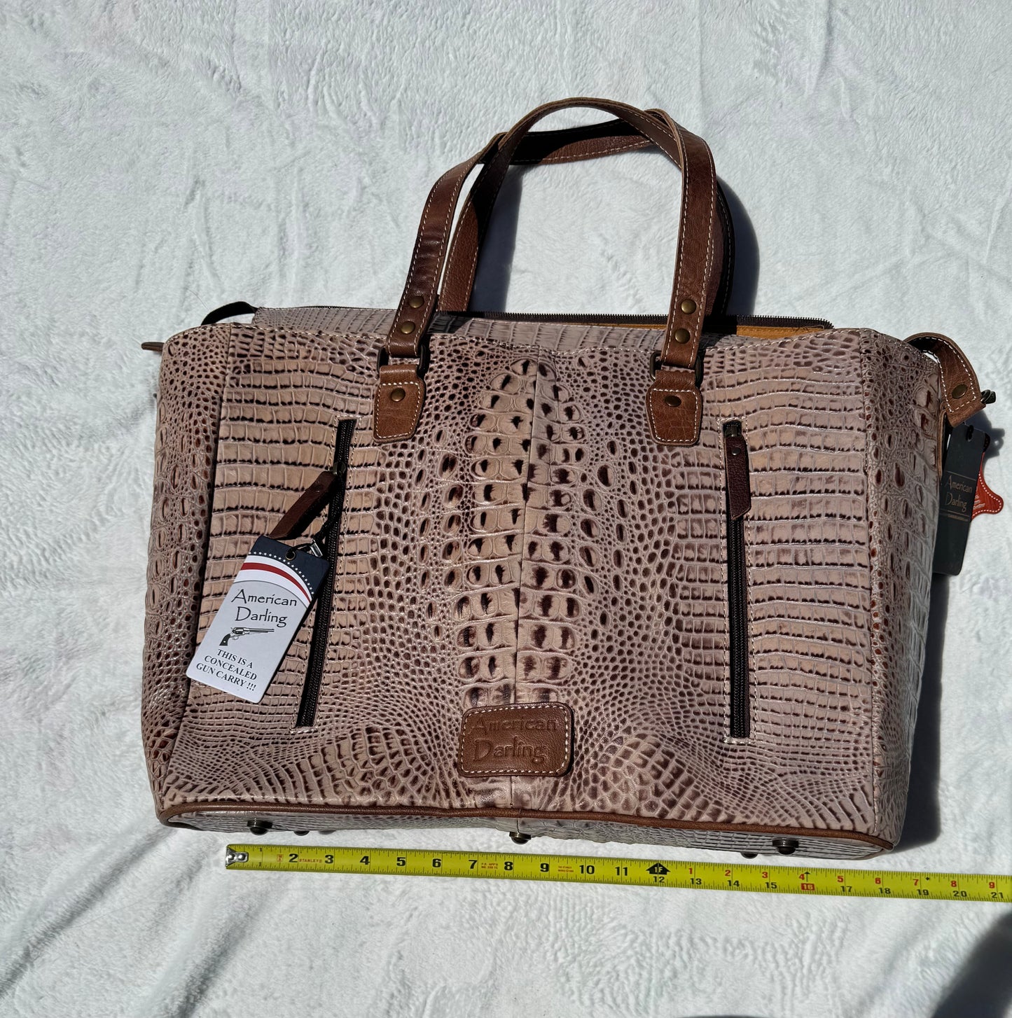American Darling Crocodile Embossed Tote Bag
