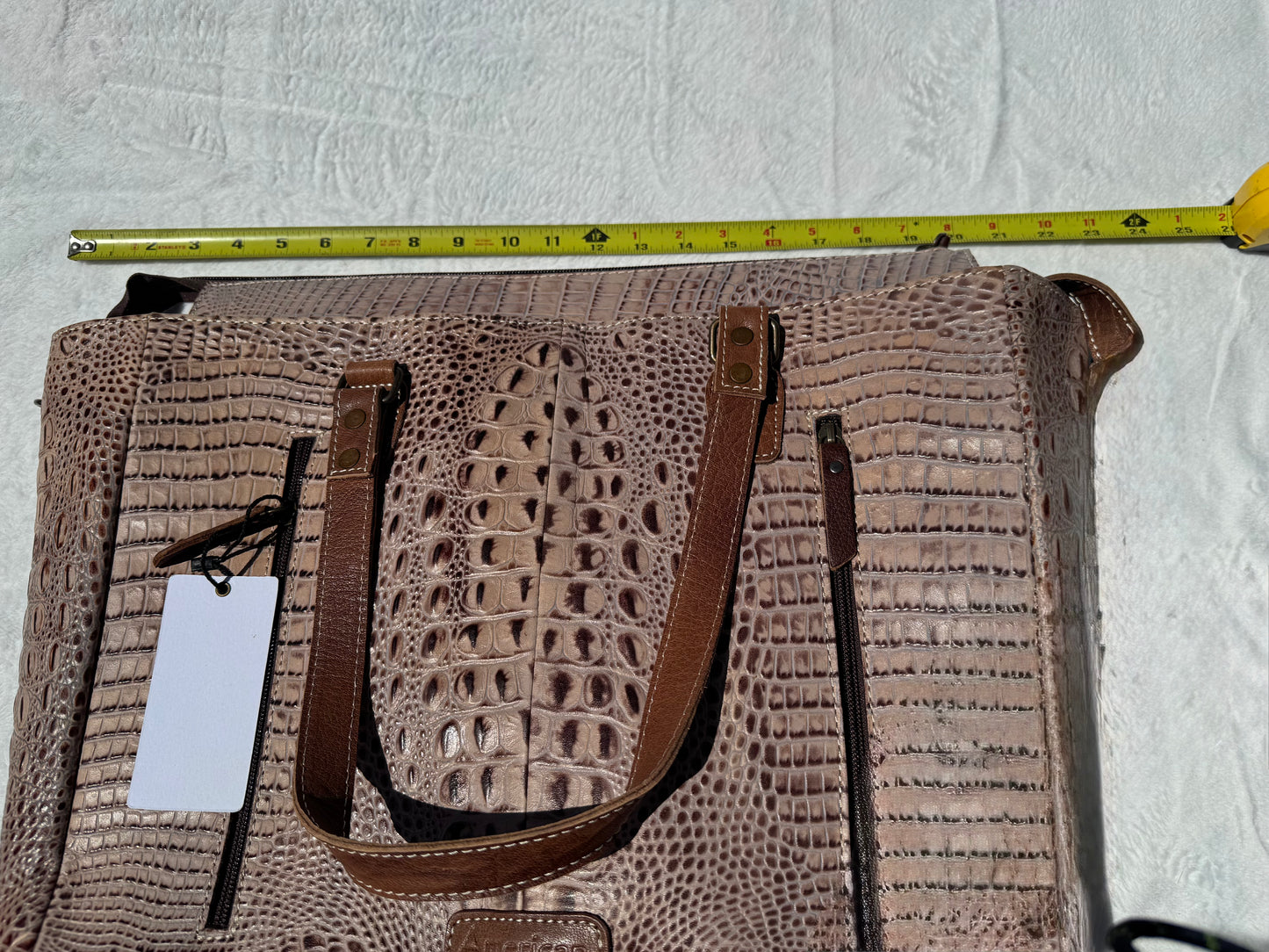 American Darling Crocodile Embossed Tote Bag
