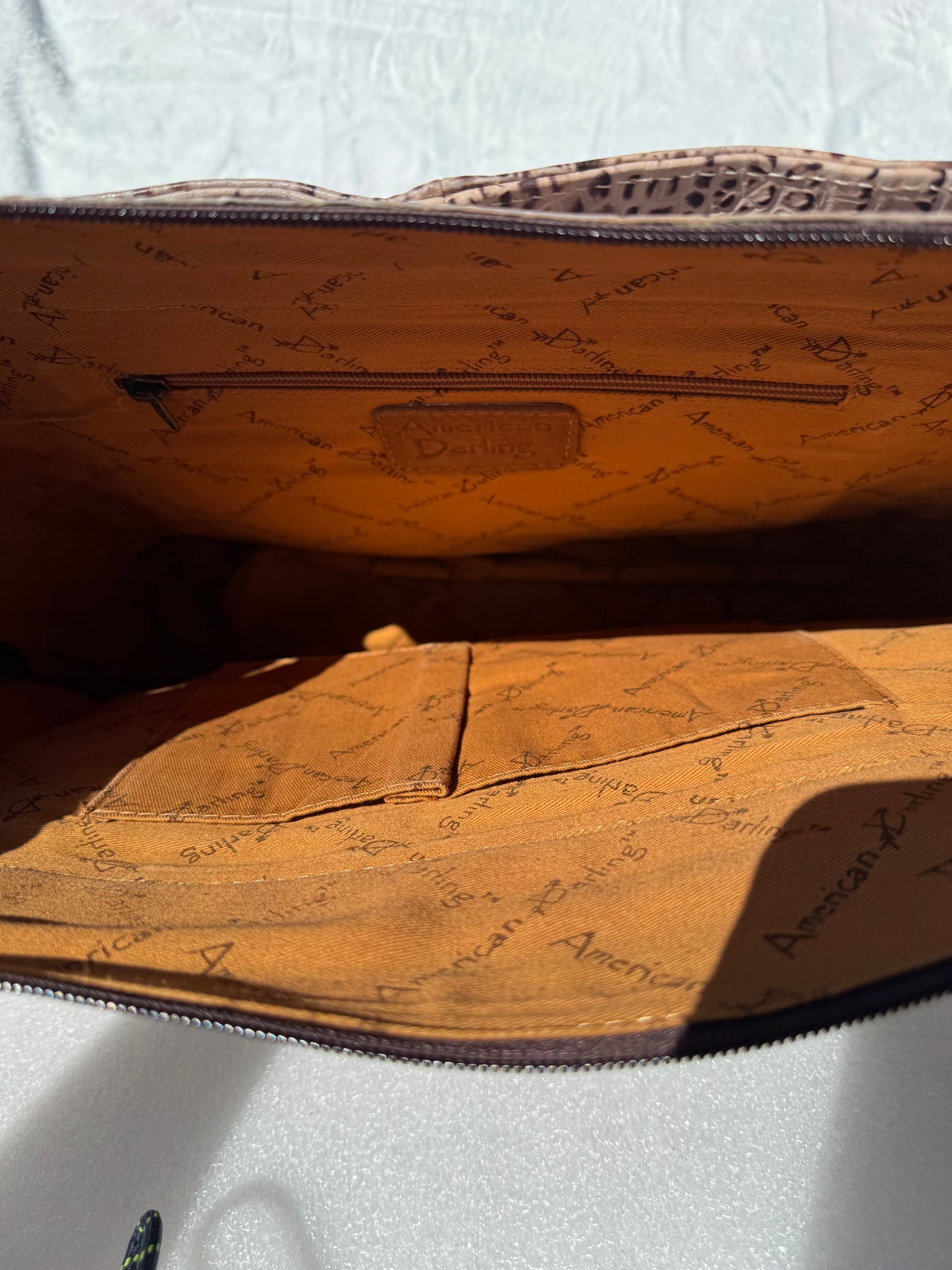 American Darling Crocodile Embossed Tote Bag