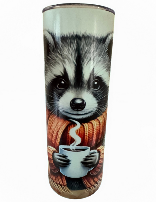 Fall Raccoon Stainless Steel Tumbler –  Animal Print Aesthetic Travel Cup