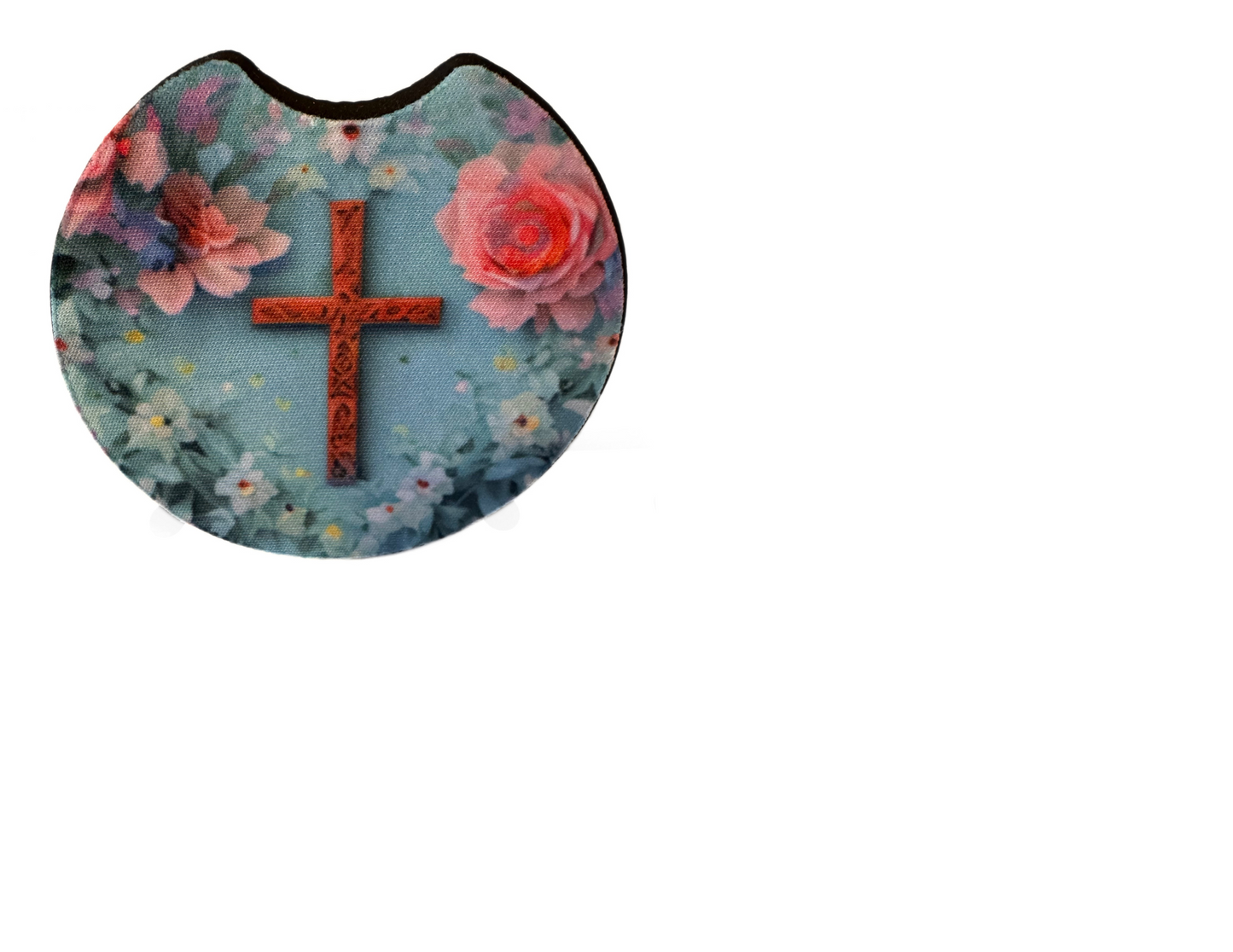 Sublimated Floral Cross Car and Truck Coasters