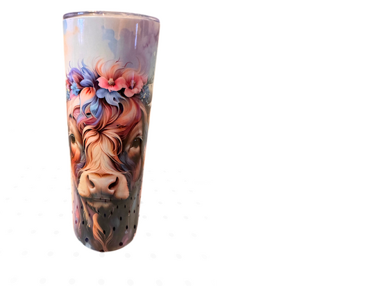 Flower Cow Stainless Steel Tumbler